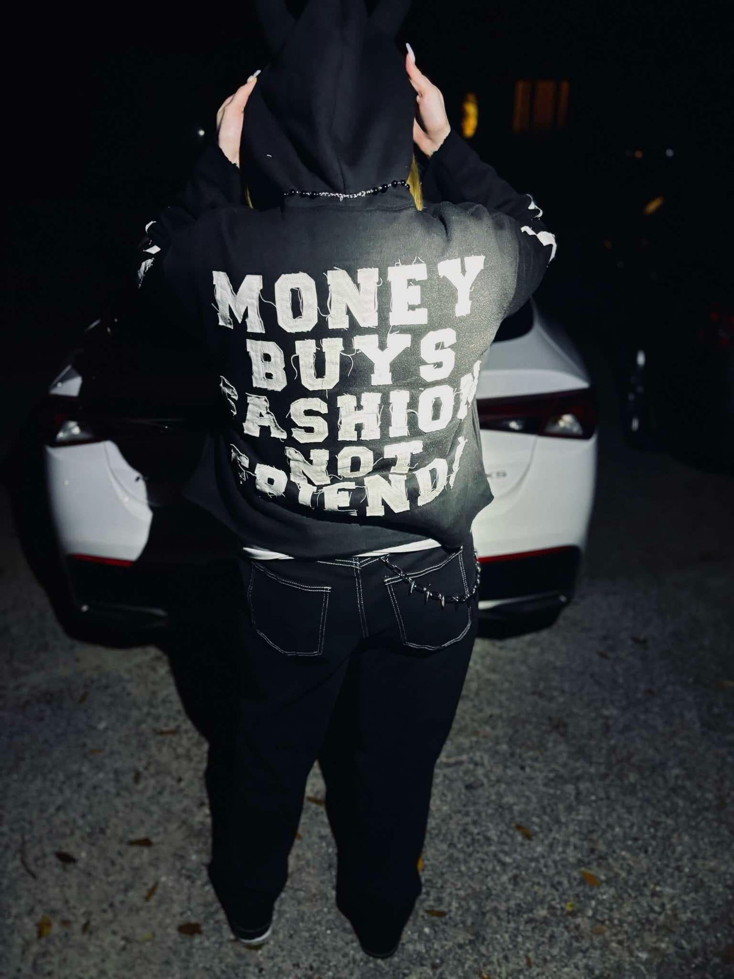 FOF Cropped Hoodie - Dual Tone Black & White